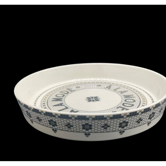 Anthropologie Bistro Tile Pie Dish Quiche Baking Pan Stoneware 1920s French Art - Picture 8 of 12